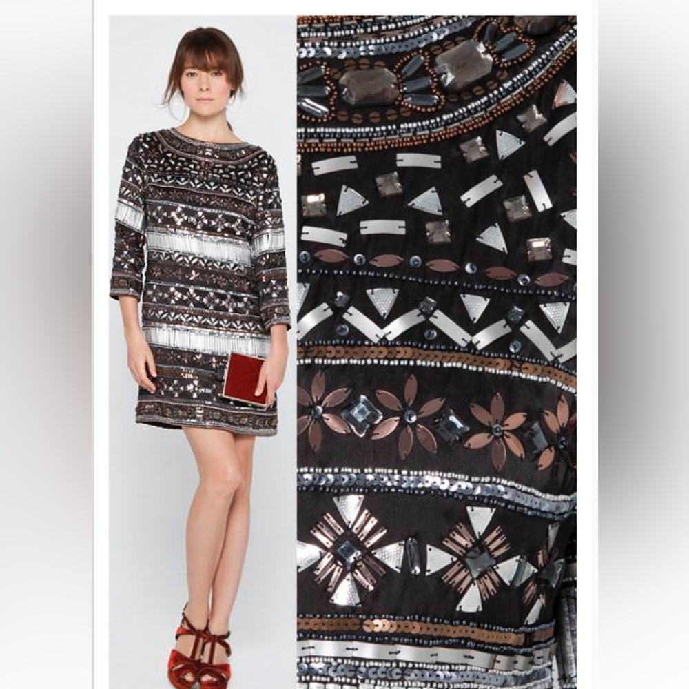 Adolfi Domínguez, short dress with rhinestones, beautiful, worn once, size 4 USA